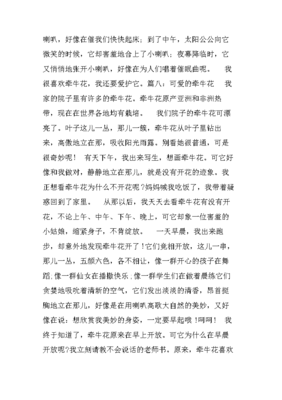 我喜欢牵牛花作文