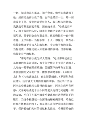 追风筝的人读后感500字