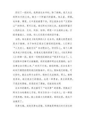 追风筝的人读后感500字