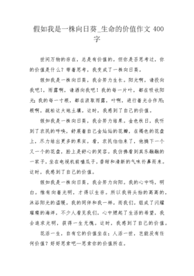 假如我是什么作文400字