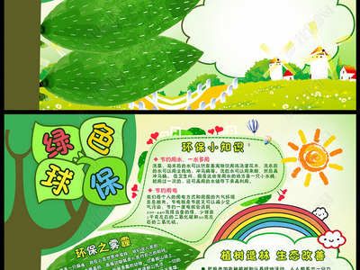 绿色环保手抄报的内容