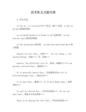 高考英语作文万能开头
