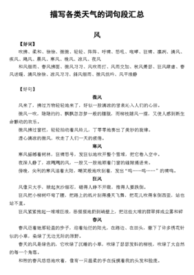 描写天气的好词