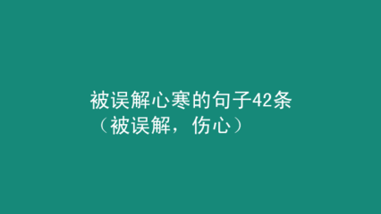 被人误会的句子