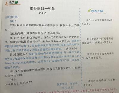 关于写信的作文