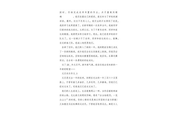 元旦作文