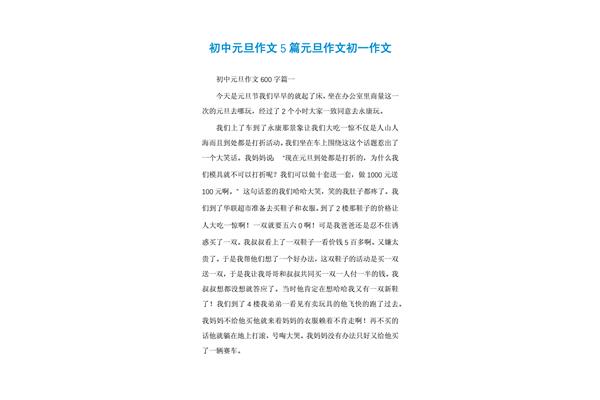 元旦作文