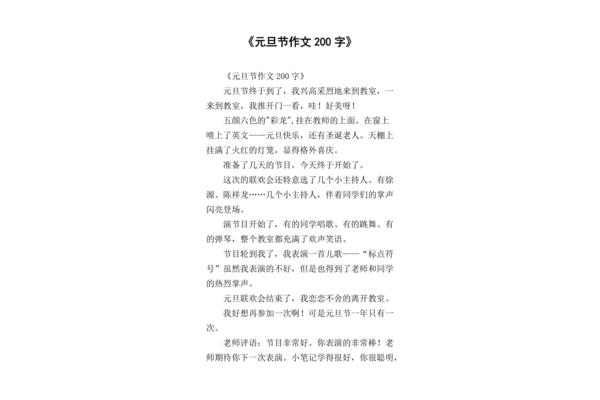 元旦作文