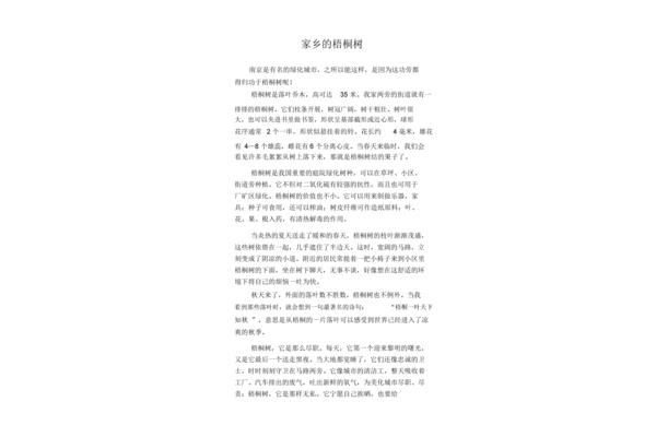 梧桐树 作文