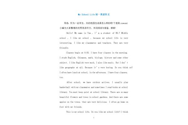 英语作文myschool