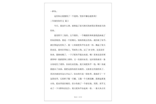 二年级作文钓鱼