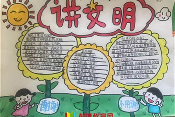 文明手抄报的字