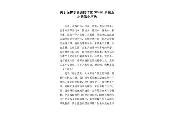 关于保护水的作文