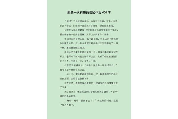 一次尝试作文