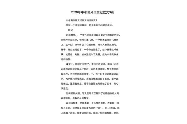 叙事文作文