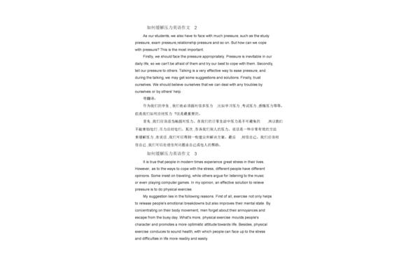 压力的作文