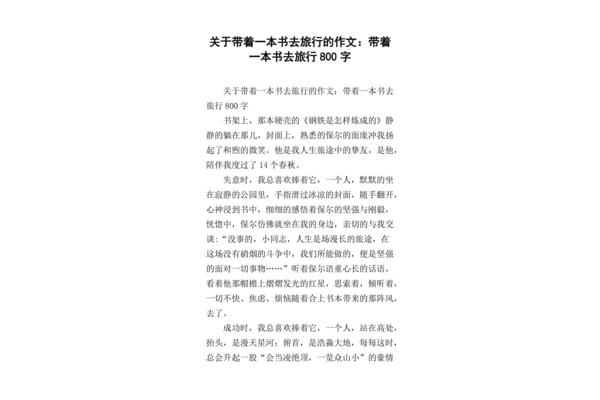 带着什么去旅行作文