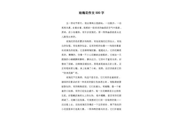玫瑰花的作文500字