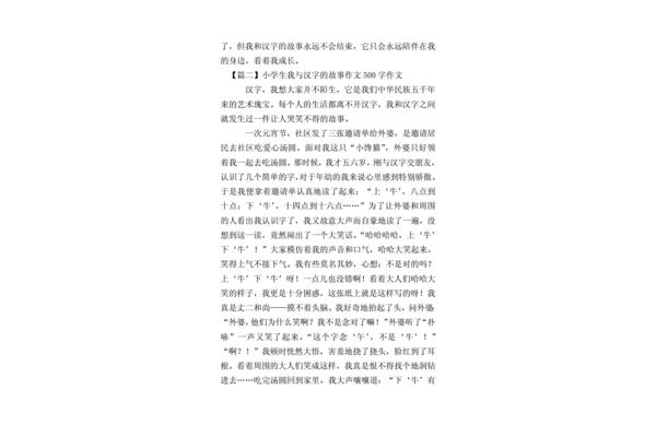 汉字作文500字