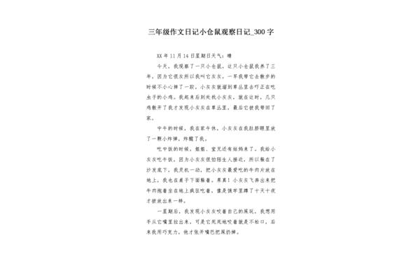 仓鼠作文三年级
