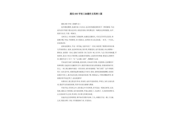 遇见什么作文