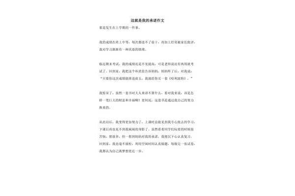 这就是我的承诺作文500